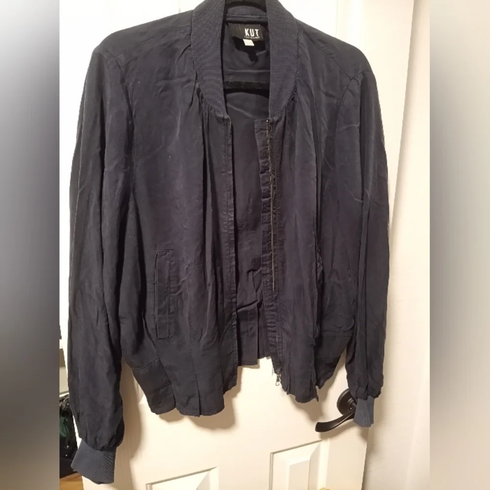 KUT From The Kloth Navy Bomber Lyocell Jacket small